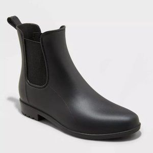 Women's Chelsea Rain Boots - A New Day - Black, Size 8